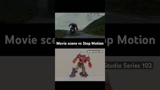 Movie Scene vs Stop Motion. #transformers #riseofthebeasts #stopmotion #optimusprime #autobots