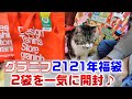 【福袋 2021】グラニフの福袋2袋一気に開けてみる☆今年の柄は大当たり☆助手の猫リキちゃんがマイペースすぎｗ☆福袋開封動画