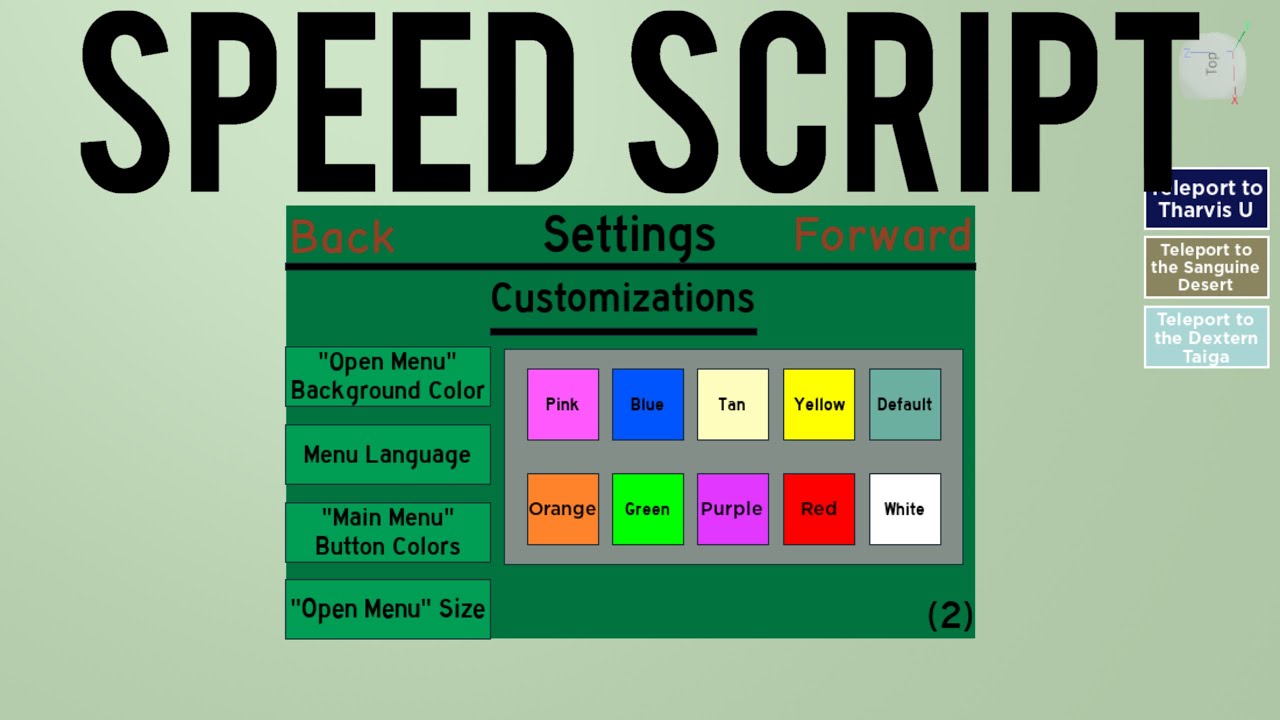 Roblox Studio Speed Scriptgui Customization Menu Gui - roblox main menu script