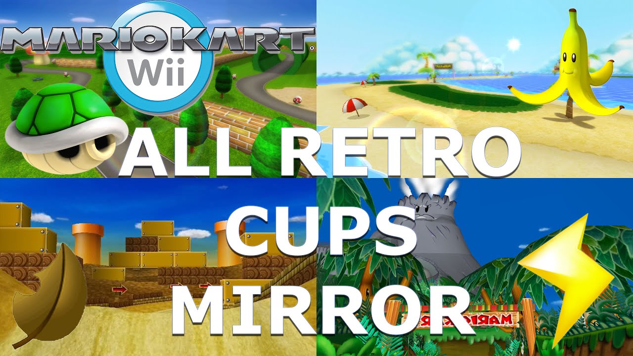 All Retro Cups Mirror Mode - Mario Kart Wii Long-play (4K 60fps)