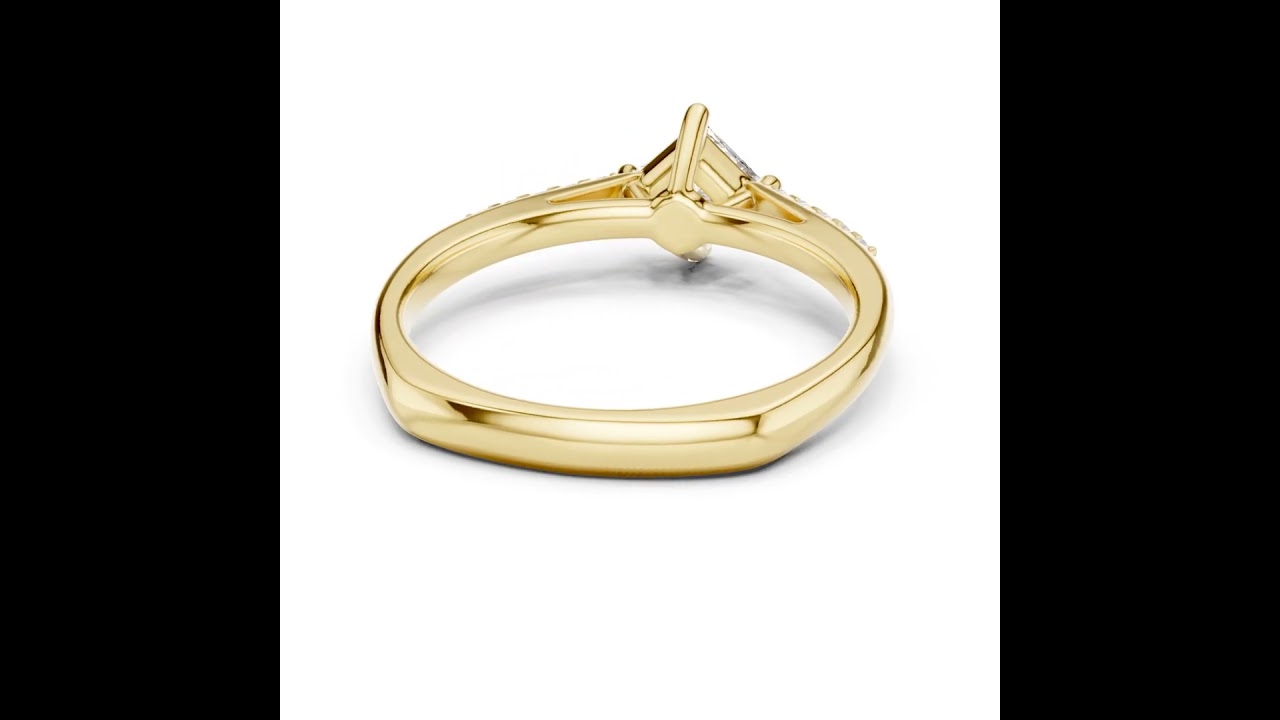 Princess Cut Bead-Style Prong Ring