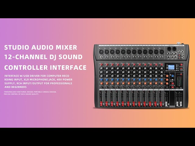 Depensheng DX12 DJ Sound Controller USB Drive for Computer Recording 12-Channel Studio Audio Mixer class=