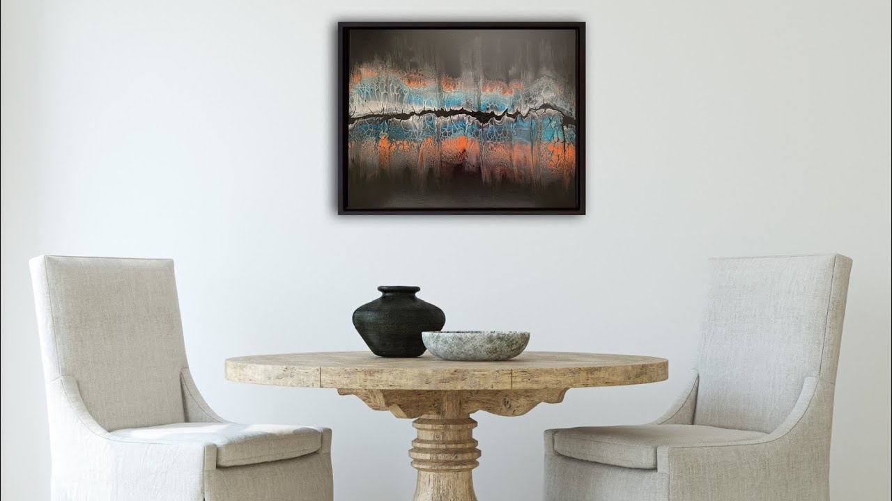 #96 - Fluid Acrylic Paint Pour Ghost Swipe-16”x20” Huge Cells! Who Won Last Week’s Contest?