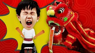 Happy New Year Song in English and Chinese with Lion Dance! 新年好 (Xin Nian Hao)