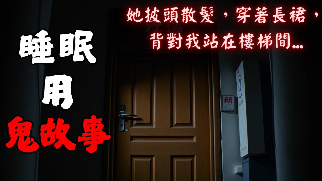 【邊聽邊睡・雨聲助眠】她披頭散髮，穿著長裙，背對我站在樓梯間...｜靈異故事｜放鬆白噪音BGM｜開車、加班、睡前用