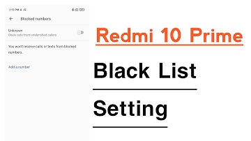 Redmi 10 Prime Black List Settings Block And Unblock Contact Calls