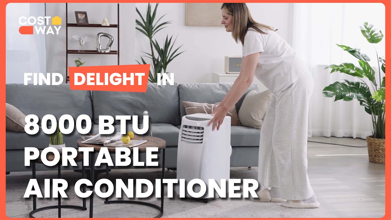 COSTWAY 8000 BTU Portable Air Conditioner with Sleep Mode 💧EP24619US