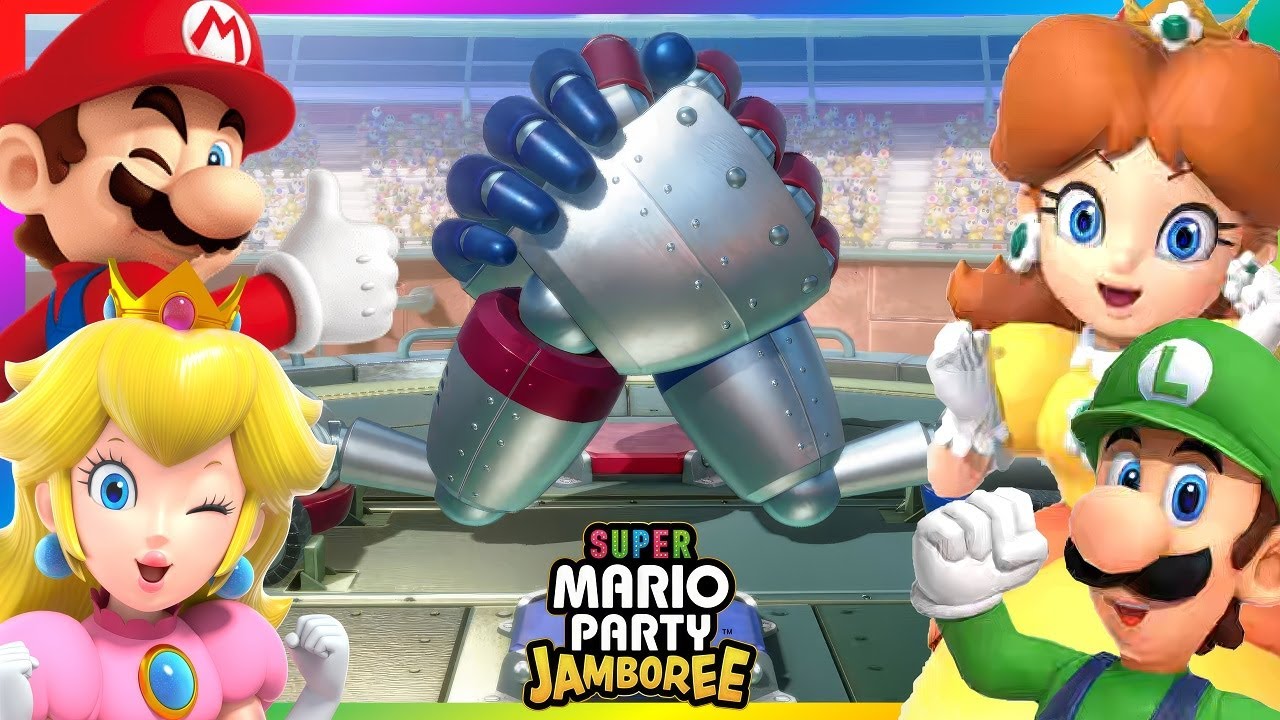 Super Mario Party Jamboree Minigames Mario Peach vs Daisy Luigi - YouTube