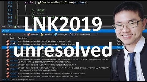 Oplossing: LNK2019 onopgelost extern symbool _glfwInit waarnaar wordt verwezen in functie _main|G...