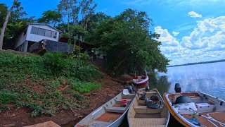 ACAMPAMENTO DE CABANA !! Fogo  pra aquecer na beira do rio e carne na pedra 