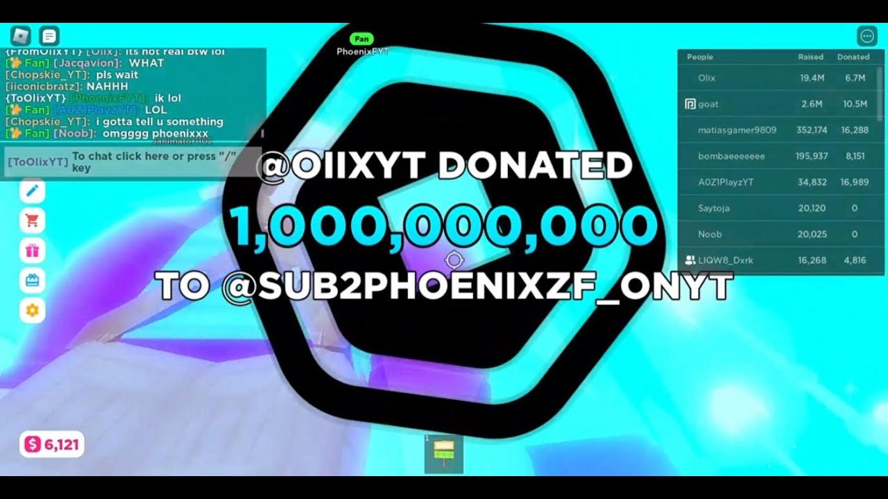 Olix Donates Me 1 Billion Robux In Pls Donate Youtube