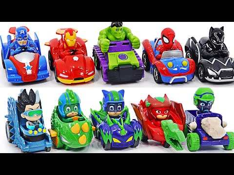 Hulk and <strong>Catboy</strong> touched dinosaur eggs! Avengers, PJ Masks mini car transform! | DuDuPopTOY