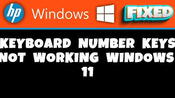 HP Laptop -  Keyboard Number Keys Not Working windows 11
