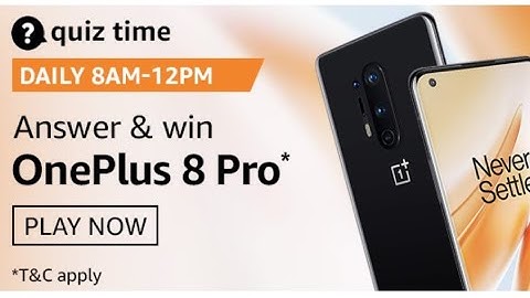 Amazon Quiz Answers Today | Win  OnePlus 8 Pro | 26 August 2020