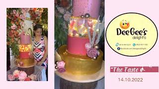 How to prepare and stack 4 Tier Floral Theme with Fillable Acrylic cake stand