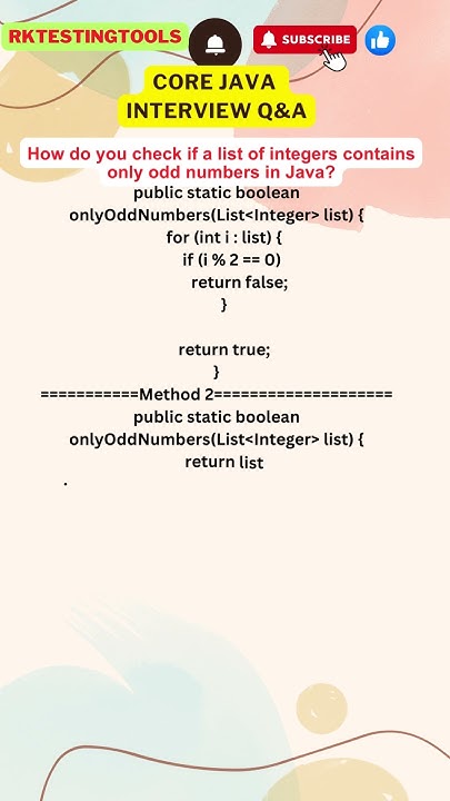 Core Java | Programming | How do you check if a list of integers ...