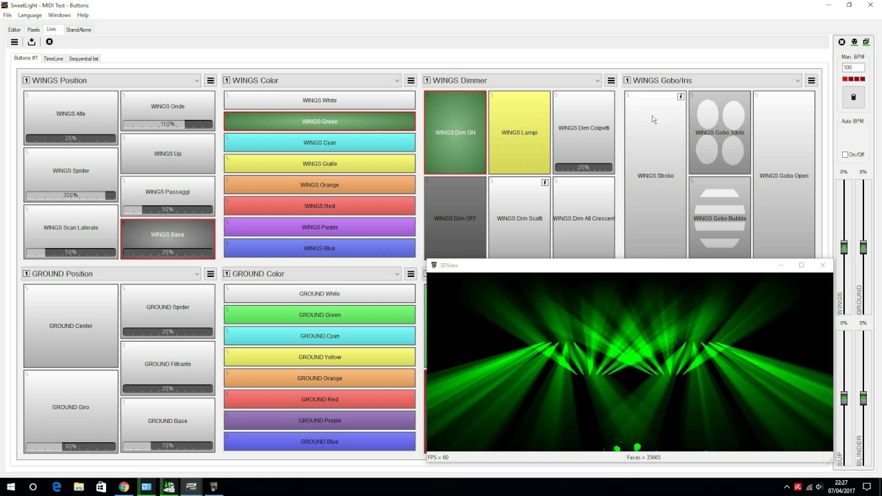 Live Buttons settings