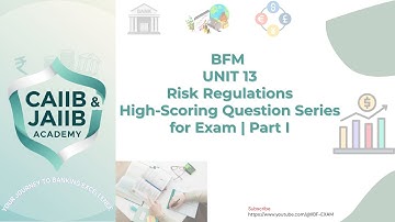 BFM Unit 13 Risk Regulations Explained | CAIIB Important Question Series (Part I)