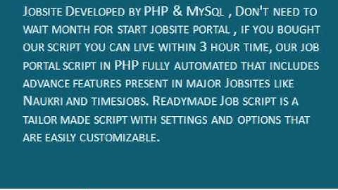 Job Portal Script in PHP