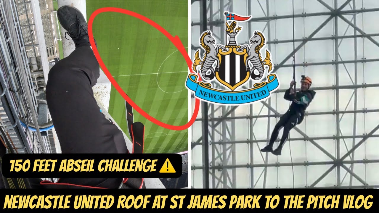 Newcastle United’s INSANE 150 FOOT ABSEIL CHALLENGE AT St James Park (GoPro Hero 13) !!!!!