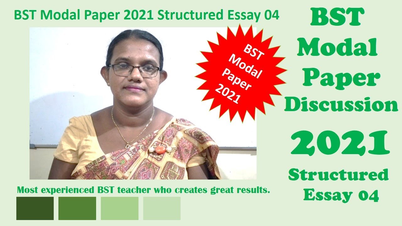 BST Model Paper 2021 Biosystems Technology Structured Essay 