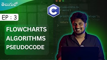 Learn C Language in Telugu |Ep 3| Flowcharts,Algorithms,Pseudocode | Lokesh Nalabothula | In telugu