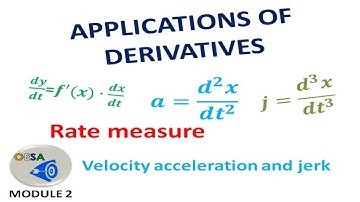 Application of derivatives  as rate measure,velocity,acceleration and jerk