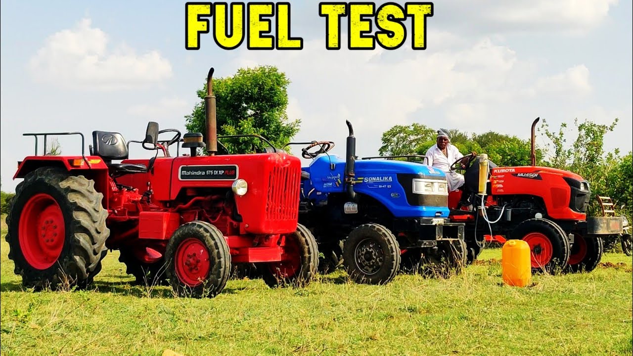 tractor Fuel Test Kubota vs Mahindra vs Sonalika tractor comparison