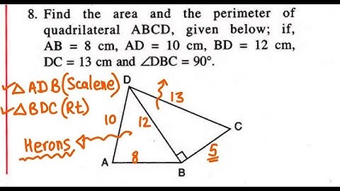 Q8 EX 20 A Class 9 ICSE SELINA Area Perimeter of Plane Figures Ex 20A Chapter 20 Quadrilateral
