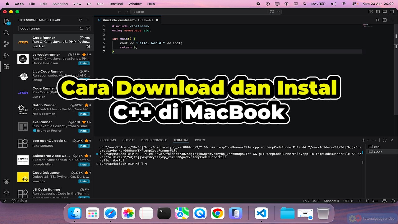 Cara Download dan Instal Aplikasi C++ di MacBook | macOS | TUTORIAL ...