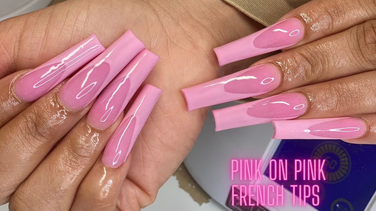 **WATCH ME WORK** Pink on pink French tips - YouTube