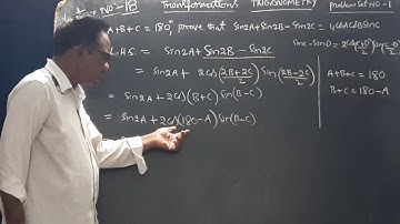 If A+B+C = 180° then prove the following identity:: Sin 2A + Sin2B -  Sin2C =4cosA cosB sinC