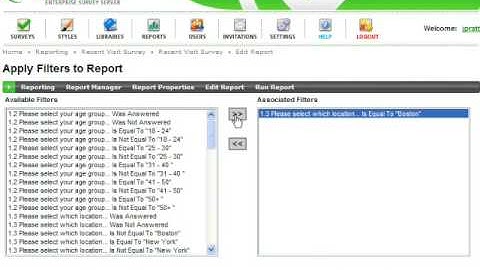 Checkbox Survey Report Filters