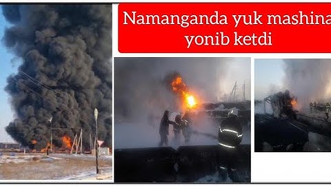 #Daxshat Namanganda 3 ta yuk mashina yonib ketdi. Yong'in daxshatli tus olgan.