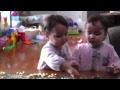 Cutest Twins Ever!!! Identical Twin Girls Feeding Each Other