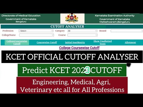 KCET OFFICIAL CUTOFF