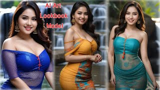 HD 4K Ai Waterfall : Indian AI Art Lookbook Model in Various Styles  nature -Comedy life history