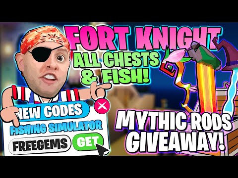 7 New Roblox Fishing Simulator Codes Fort Knight Secret Chests Fish Free Mythic Rod Giveaway Youtube - all new secret codes and areas in jelly fishing simulator roblox