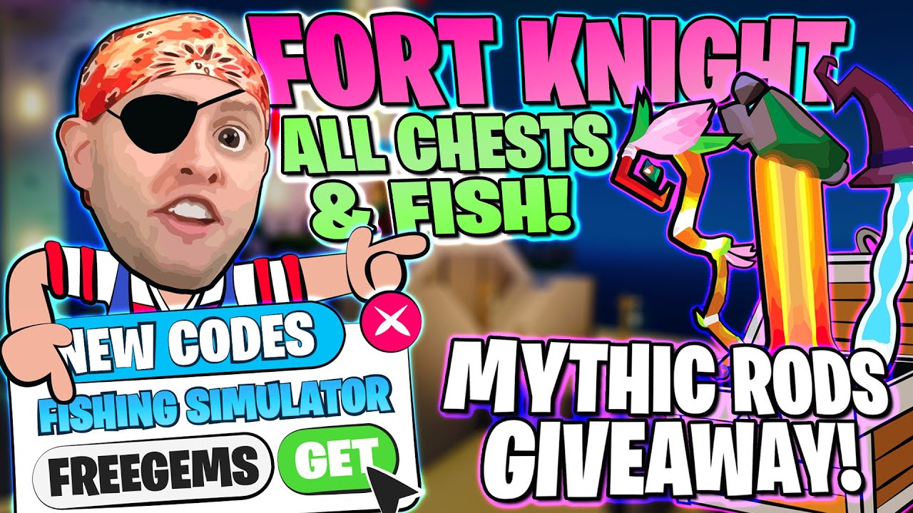 7 New Roblox Fishing Simulator Codes Fort Knight Secret Chests Fish Free Mythic Rod Giveaway Youtube - chucks basement roblox codes how to get robux for free