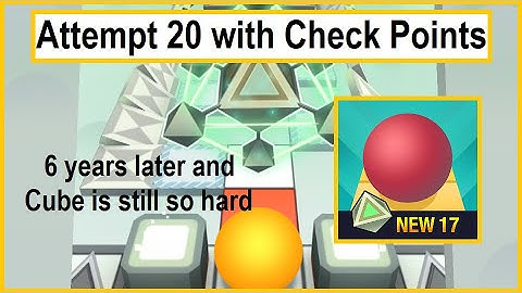 Cube with an attempt counter | Rolling Sky with Check Points (Practice Mode)