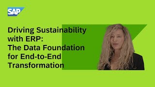 ERP is the Data foundation for Sustainability