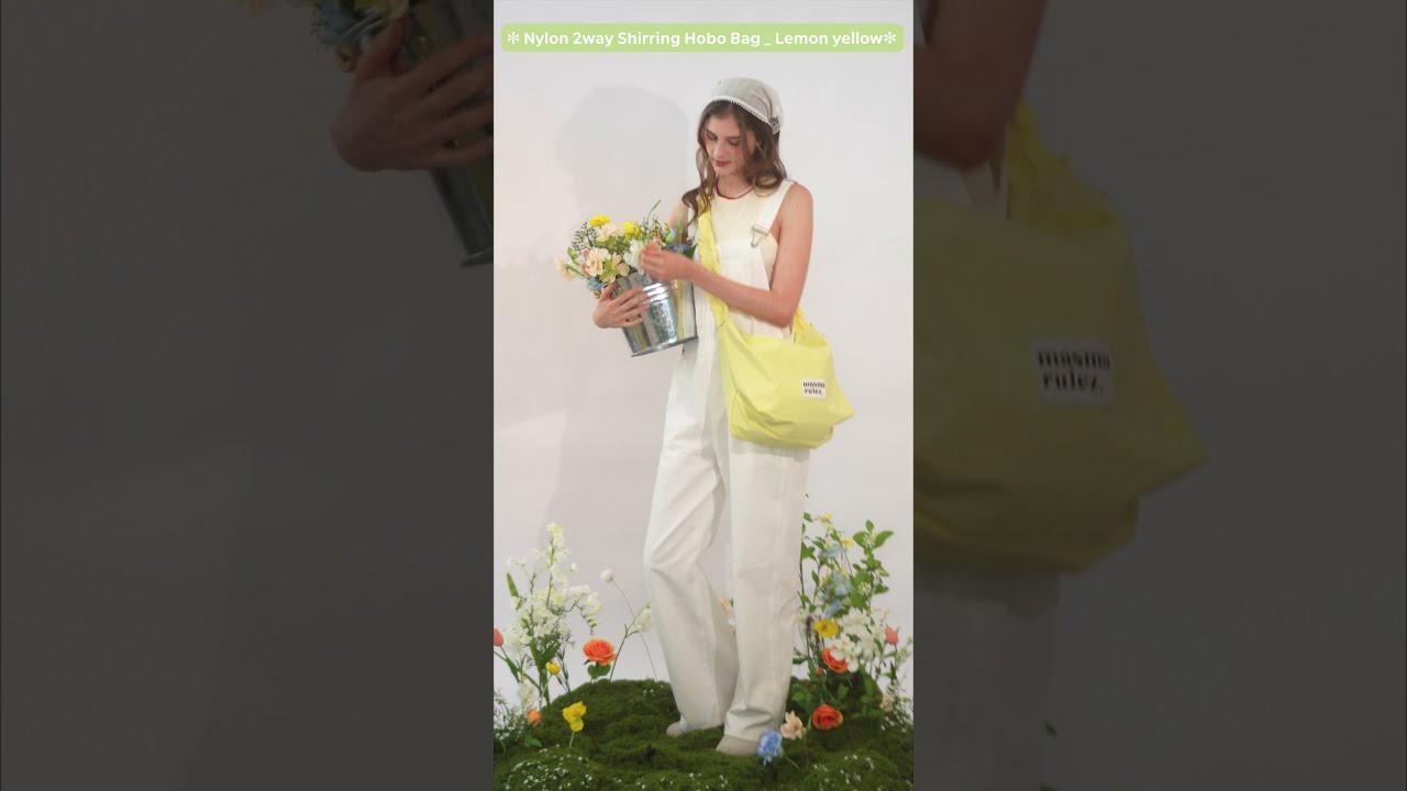 ★masmarulez★ Nylon 2way shirring hobo bag_Lemon yellow Shirring hobo bag masmarulez官方網站