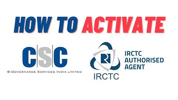 CSC IRCTC Agent ID Activation Process 2021 | IRCTC agent ID Active Kaise Kare