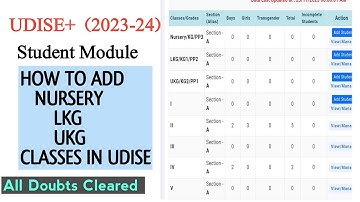 How to Add Classes in udiseplus | Udiseplus 2023-24