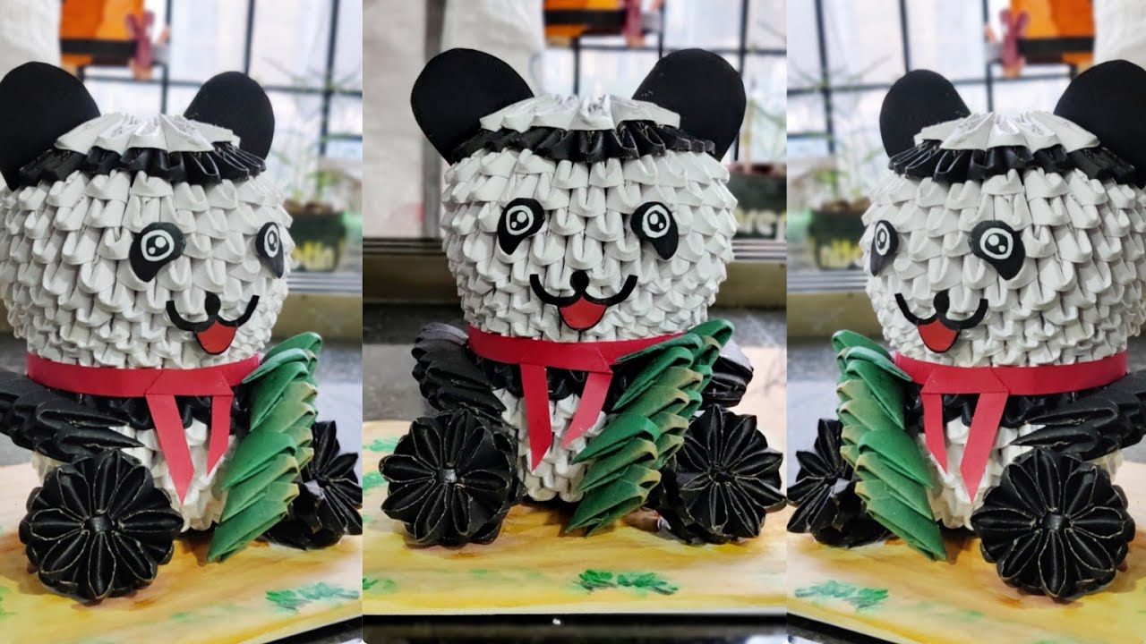 marque generique - 3D Papier Modèle Panda Main Papier Sculpture