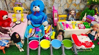 டெடி க்கு ஊசி போட்டுவிட்ட ஆயிஷா😄/Barbie doll playing in Doctor set with ready bear/Barbie show tamil