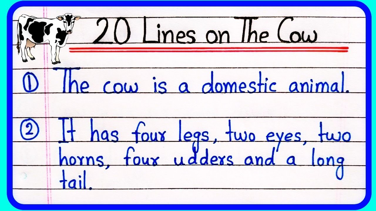 the cow essay in english 20 lines