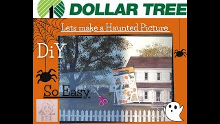 Haunted a thrift store painting with rub on transfers from the Dollar Tree ~ Viral Tik Tok challenge