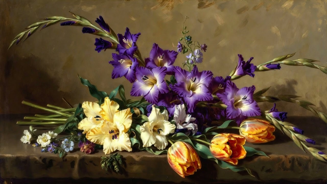 Tulips and Gladiolas TV Art for beauty - Arte de TV टीवी कला