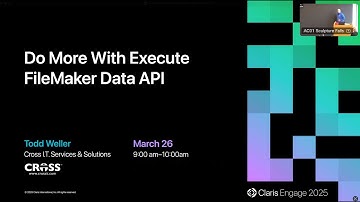 Day 2 [Weller T] Do More with Execute FileMaker Data API